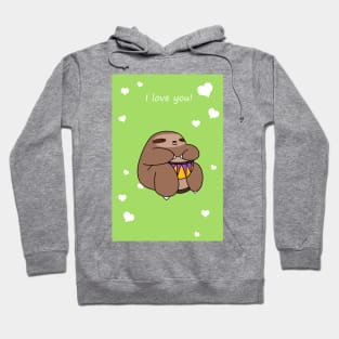 "I Love You" Sloth Playing Djembe Hoodie